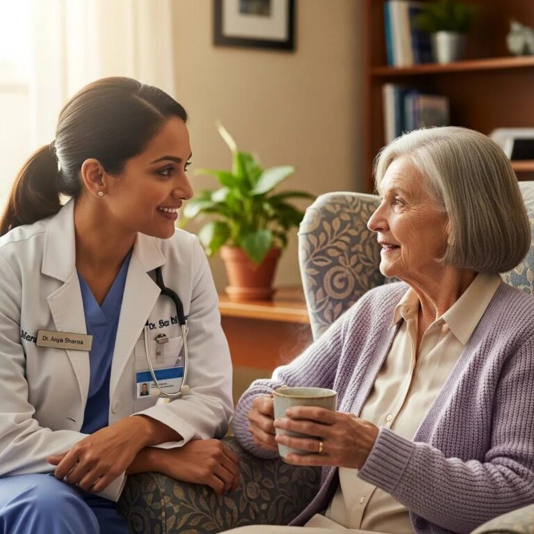 Healthcare professional listening to a patient, illustrating trust and emotional connection in healthcare